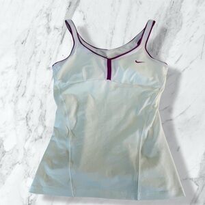 Nike‎ Dri-FIT tennis tank top white with magenta trim. Size M. Built-in-bra